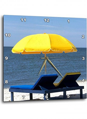 Beach Umbrella Themed Wall Clock Multicolour