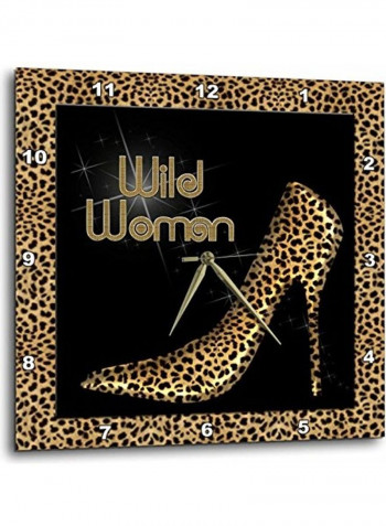 Cheetah Printed Wall Clock Multicolour 10x10inch