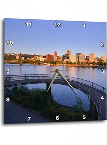 City Printed Analog Wall Clock Multicolour 10x10x0.1inch