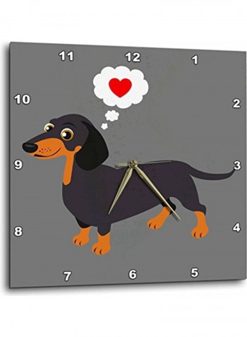 Dog Themed Wall Clock Grey/White/Red