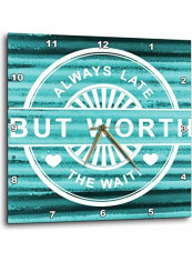 Quotes Printed Wall Clock Blue/White 10x10x0.1inch