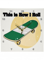 This Is How I Roll Skateboard Wall Clock Multicolour 10x10inch