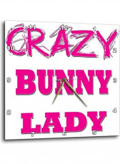 Crazy Bunny Lady Wall Clock Multicolour 10x10inch
