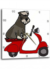 Dog In Scooter Wall Clock Multicolour 10x10inch