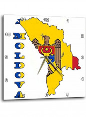 Flag Of Moldova Themed Wall Clock Multicolour