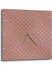 Printed Analog Wall Clock Pink/Gold
