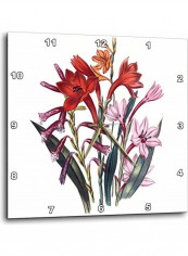 Dpp 149634 1 Vintage Flowers Watsonia Wall Clock Multicolour 10x10inch