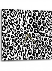 Leopard Printed Wall Clock White/Black
