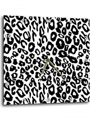 Leopard Printed Wall Clock White/Black