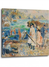 Children on The Seashore By Pierre Auguste Renoir Wall Clock Multicolour 10x10inch