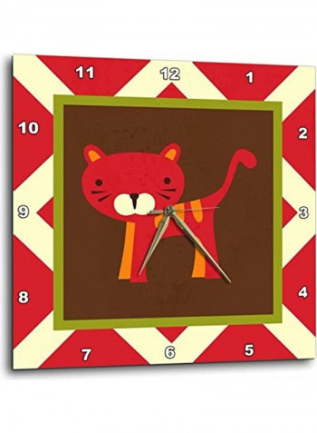 DPP 79251 1 Cute Tiger Whimsical Childrens Art Animals Wall Clock Multicolour 10x10inch