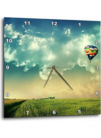 Hot Air Balloon Themed Wall Clock Multicolour