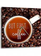 But First Coffee Printed Analog Wall Clock Multicolour 10x10x0.1inch