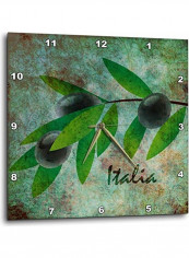 Inspired Italia Olives Nature Art Wall Clock Multicolour 10x10inch