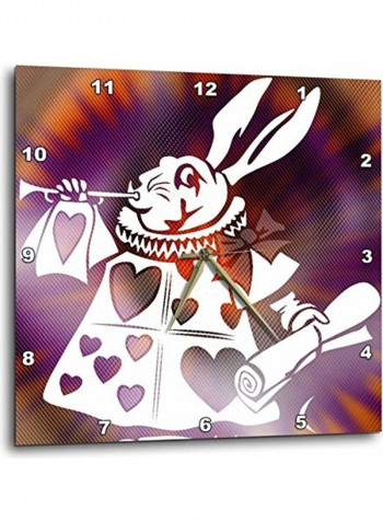 Magical White Rabbit Cartoon Characters Alice In Wonderland Fun Wall Clock Multicolour 10 X 10inch