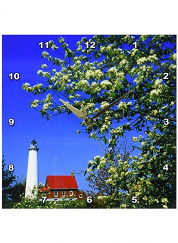 Tawas Lighthouse Wall Clock Cherry 10x10inch