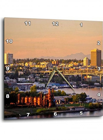 Lake Union Printed Wall Clock Multicolour 10x10x0.1inch