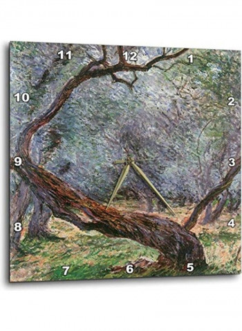 Study Of Olive Trees By Claude Monet Wall Clock Multicolour 10x10inch