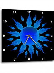 Sunshine Printed Wall Clock Blue/Black 10x10x0.1inch