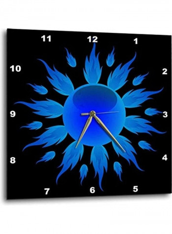 Sunshine Printed Wall Clock Blue/Black 10x10x0.1inch