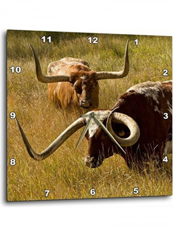 Bull Wall Clock Multicolour 10x10inch