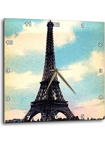 Eiffel Tower Wall Clock Multicolour 10x10inch
