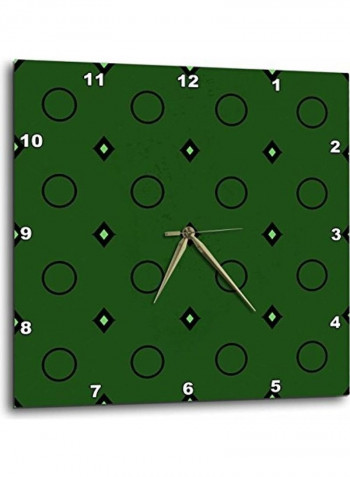 Green Wall Clock Green 10 x 10inch