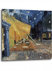 Terrace Of A Cafe At Night Wall Clock Multicolour 10 x 10inch