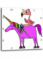 Bird Siting In Unicorn Wall Clock Multicolour 10x10inch
