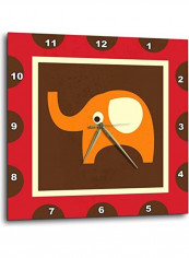 Elephant Printed Analog Wall Clock Multicolour 10x10x0.1inch