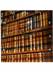 Library Themed Wall Clock Brown