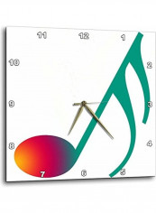 Musical Note Printed Analog Wall Clock Multicolour 10x10x0.1inch