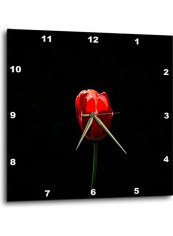 Rose Themed Wall Clock Black/Red