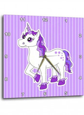 Unicorn Wall Clock Purple 10x10inch
