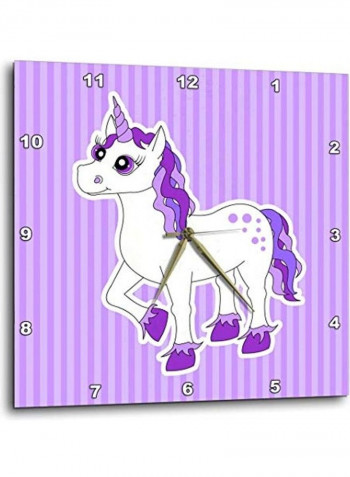 Unicorn Wall Clock Purple 10x10inch