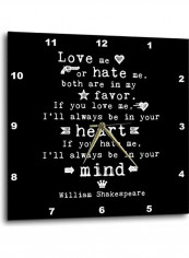 Decorative Printed Wall Clock Black/White 10x10inch