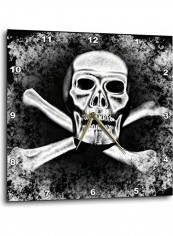 DPP 63291 1 Crossbone Skull In Wall Clock Multicolour 10x10inch