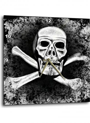 DPP 63291 1 Crossbone Skull In Wall Clock Multicolour 10x10inch
