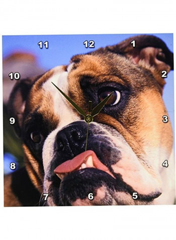 English Bulldog Wall Clock Multicolour 10x10inch
