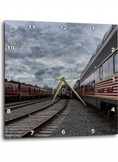 Train Printed Analog Wall Clock Multicolour 10x10x0.1inch