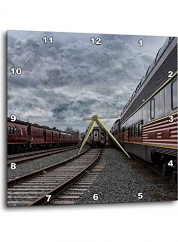 Train Printed Analog Wall Clock Multicolour 10x10x0.1inch