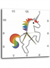 Unicorn Themed Wall Clock White/Red/Blue