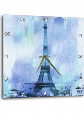 Eiffel Tower Printed Analog Wall Clock Multicolour 10x10x0.1inch