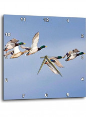 Mallard Ducks In Flight Printed Wall Clock Multicolour 10x10x0.1inch