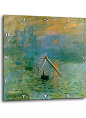Monets Sunrise Printed Analog Wall Clock Multicolour 10x10x0.1inch