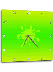 Paint Splat On Green And Yellow Background Wall Clock Multicolour 10x10inch