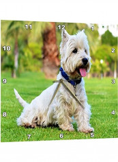 Print Of West Highland Terrier Painting Wall Clock Multicolour 10x10inch