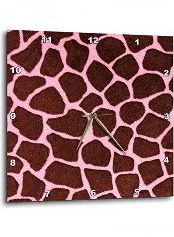 Giraffe In Trendy Printed Wall Clock Multicolour 10 x 10inch