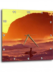 Surfer At Sunset Wall Clock Multicolour 10x10inch