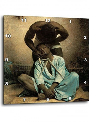 The Barber Of Suez By Leon Bonnat Wall Clock Multicolour 10 X 10inch